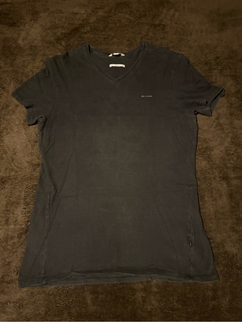 Calvin Klein Stripe Slim Fit V-Neck Tshirt